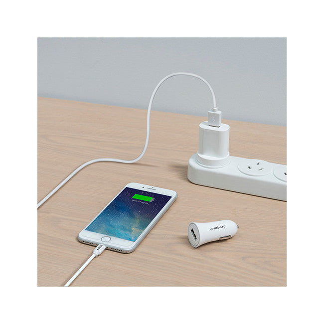 UCKA31W USB WALL & CAR CHARGING KIT LIGHTNING MBEAT MB-UCKA31W