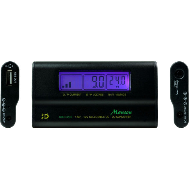 SDC6203 CAR POWER DC ADAPTER 12V/24V 1.5V - 12V SELECTABLE 2.8A USB MANSON SDC-6203