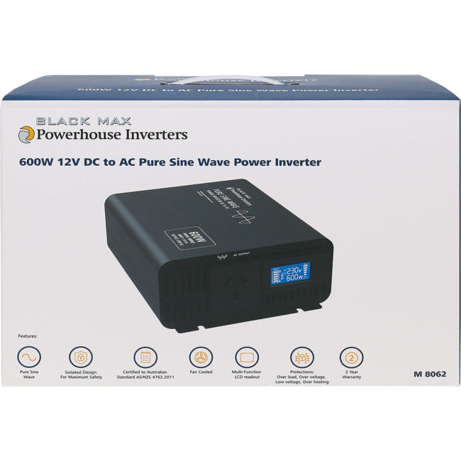 M8062 600W 12VDC TO 240VAC INVERTER TRUE SINE WAVE POWERHOUSE 33779004