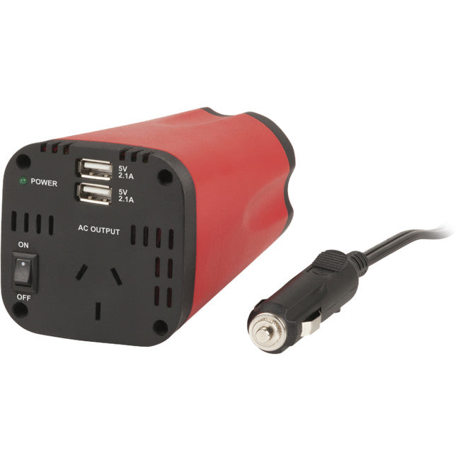 MI5128 150W CUP HOLDER INVERTER DUAL USB 2.1A OUTPUT POWERTECH MI5128