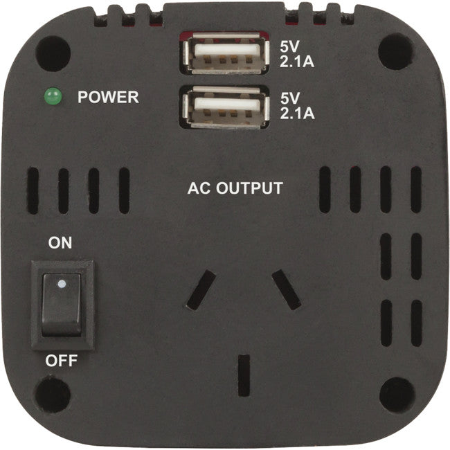 MI5128 150W CUP HOLDER INVERTER DUAL USB 2.1A OUTPUT POWERTECH MI5128