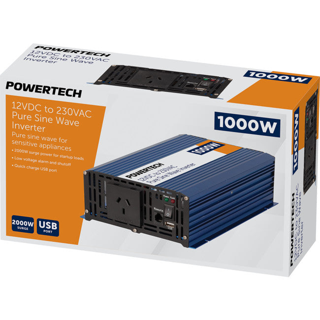 MI5736 1000W INVERTER 12VDC TO 240VAC POWERTECH 33779141