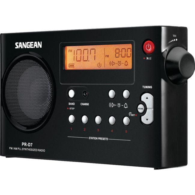 PRD7BK - FM/ AM DIGITAL TUNING PORTABLE - RECHARGEABLE RECEIVER BLACK - SANGEAN