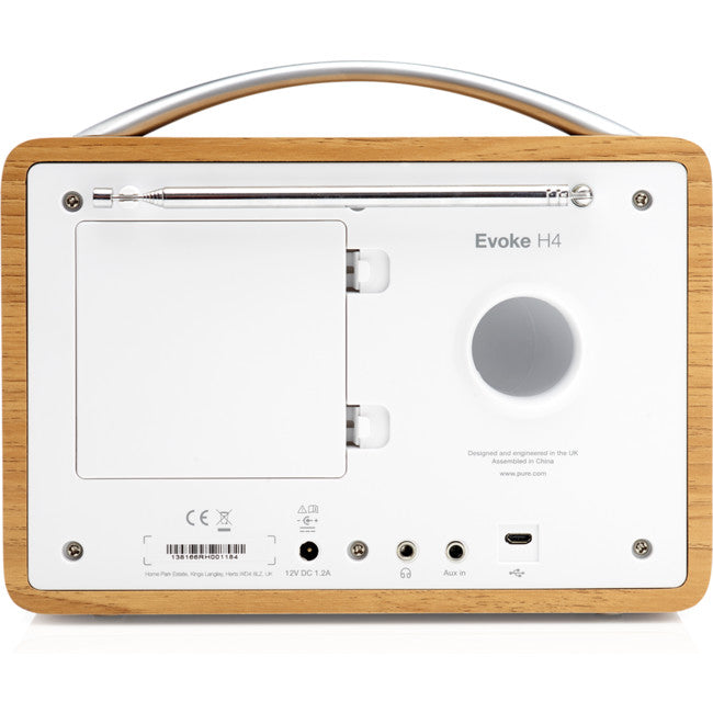 EVOKEH4 PORTABLE DAB+ FM RADIO OAK BLUETOOTH FULL COLOUR DISPLAY PURE 151108