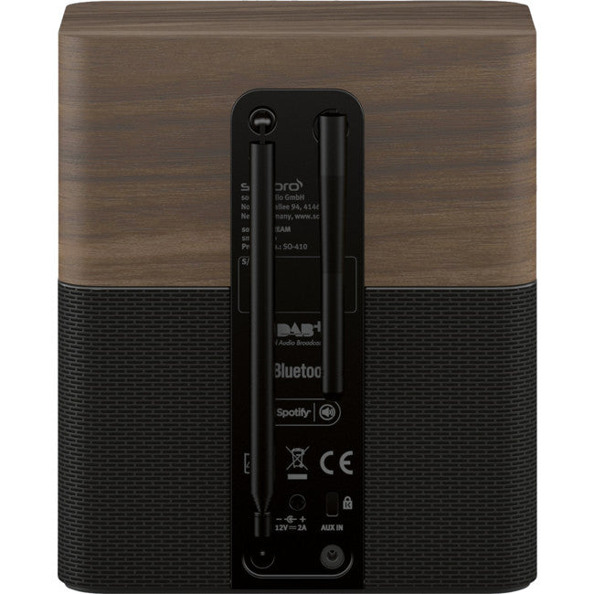STREAM-W/B FM/DAB+ -INTERNET RADIO- WIFI BLUETOOTH - WALNUT / BLACK SONORO STREAM WALNUT BLACK