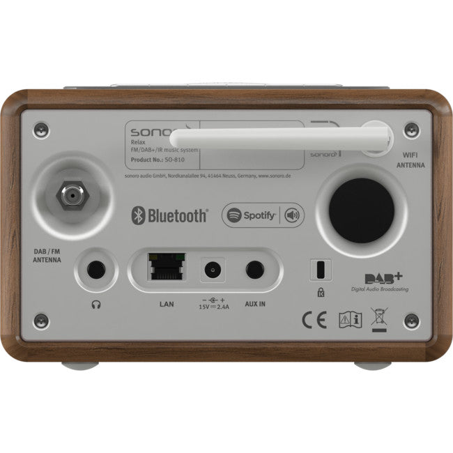 RELAX-WAL FM/DAB+ -INTERNET RADIO- WIFI BLUETOOTH -ALARM CLOCK -WALNUT SONORO RELAX- WALNUT