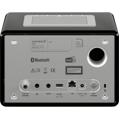 ELITE-BLK FM/DAB+ -INTERNET RADIO- WIFI CD -BLUETOOTH DUAL ALARM BLACK SONORO ELITE BLACK