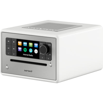 ELITE-WHT FM/DAB+ -INTERNET RADIO- WIFI CD -BLUETOOTH DUAL ALARM-WHITE SONORO ELITE - WHITE