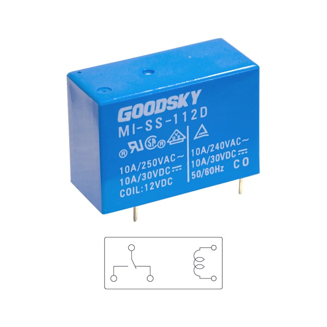 MISS112D 12V DC 10A SINGLE POLE RELAY GOODSKY MI-SS-112D