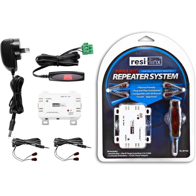 RLIR100 - IR REPEATER SYSTEM - RESI-LINX FOXTEL APPROVED - RESI-LINX
