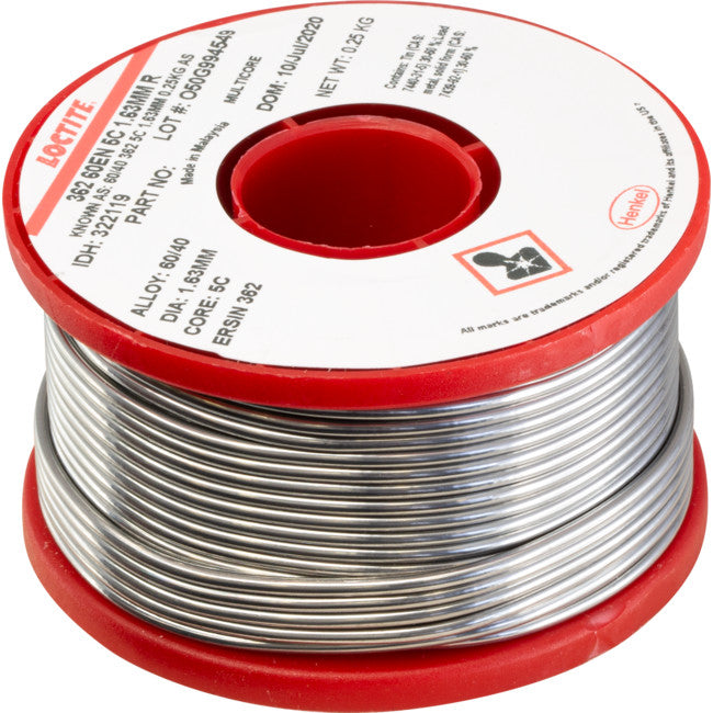 16250MCS 60/40 250G 1.63MM SOLDER 60% TIN, 40% LEAD - MULTICORE LOCTITE MC097