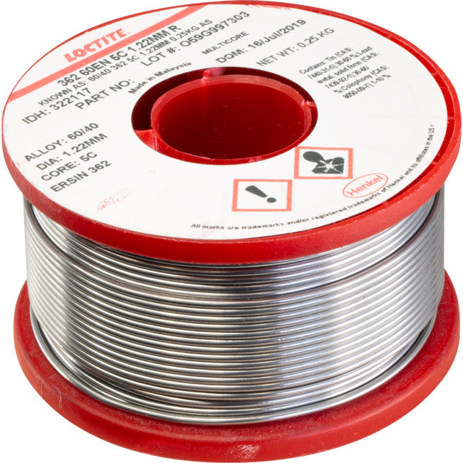 18250MCS 60/40 250G 1.22MM SOLDER 60% TIN, 40% LEAD - MULTICORE LOCTITE MC092