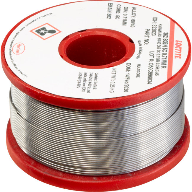 22250MCS 60/40 250G 0.71MM SOLDER 60% TIN, 40% LEAD - MULTICORE LOCTITE MC082