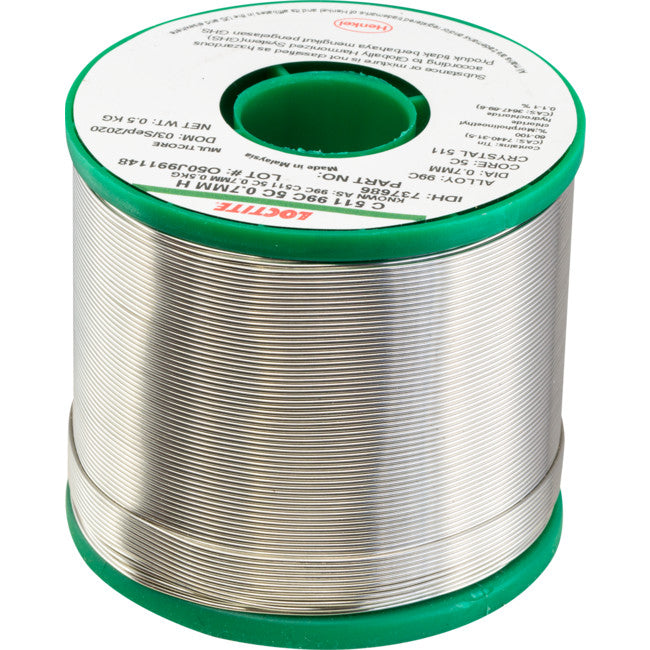 LF0.71-500G 0.71MM LEAD FREE SOLDER 500G 99% TIN, 1% COPPER - MULTICORE LOCTITE MC708