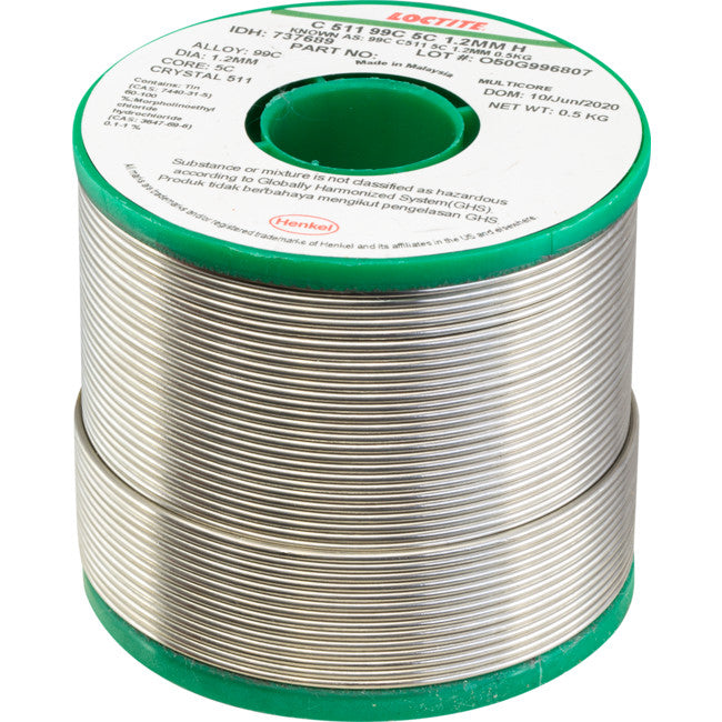 LF1.22-500G 1.22MM LEAD FREE SOLDER 500G 99% TIN, 1% COPPER - MULTICORE LOCTITE MC709
