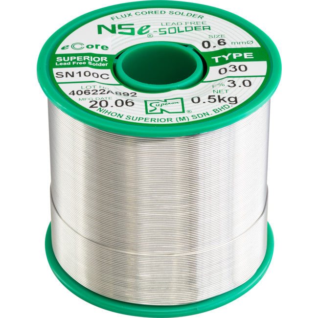 LF0.6SN100C.5K 0.6MM LEAD FREE SOLDER 500G NIHON SUPERIOR SN100C NIHON SUPERIOR SN100C060030500G