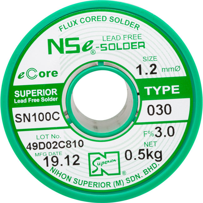 LF1.2SN100C.5K 1.2MM LEAD FREE SOLDER 500G NIHON SUPERIOR SN100C NIHON SUPERIOR SN100C120030500G