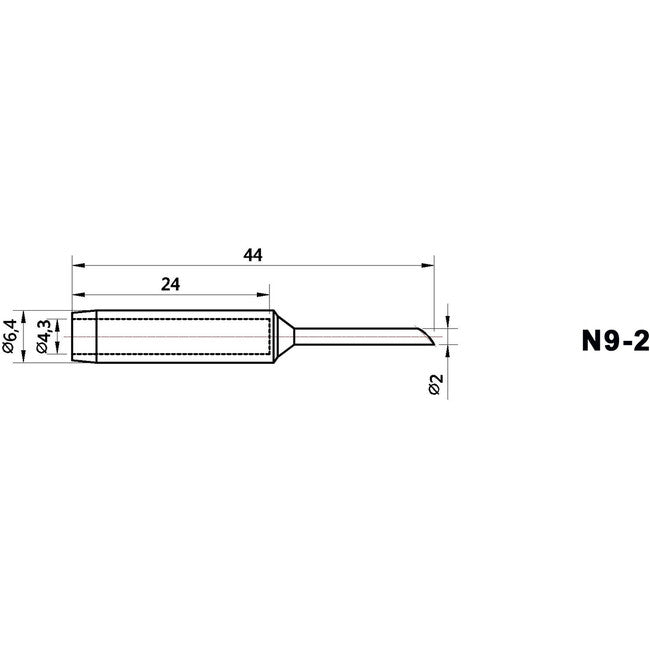 N92 - 2.0MM BEVEL TIP ZD8916 ZD418 - REPLACEMENT SOLDERING TIP - DOSS