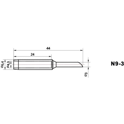 N93 - 3.0MM BEVEL TIP ZD8916 ZD418 - REPLACEMENT SOLDERING TIP - DOSS