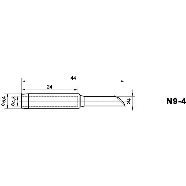 N94 - 4.0MM BEVEL TIP ZD8916 ZD418 - REPLACEMENT SOLDERING TIP - DOSS