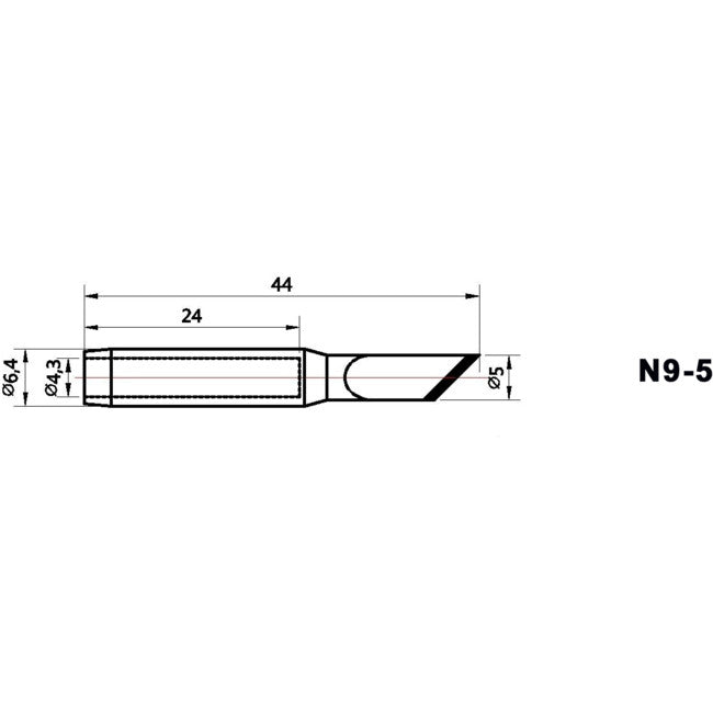 N95 - 5.0MM SHAPE K TIP ZD8916 ZD418 - REPLACEMENT SOLDERING TIP - DOSS