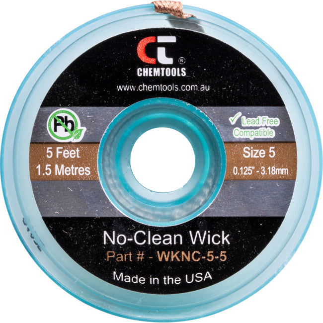 SWNC5S - 3.0MM X 1.5M SODER WICK BRAID - CHEMTOOLS #5 BROWN NO CLEAN - CHEMTOOLS