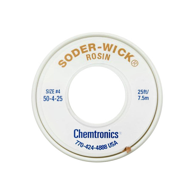 50-4-25 - 2.8MM X 7.5M SODER WICK BLUE - DESOLDERING BRAID #4 - CHEMTRONICS