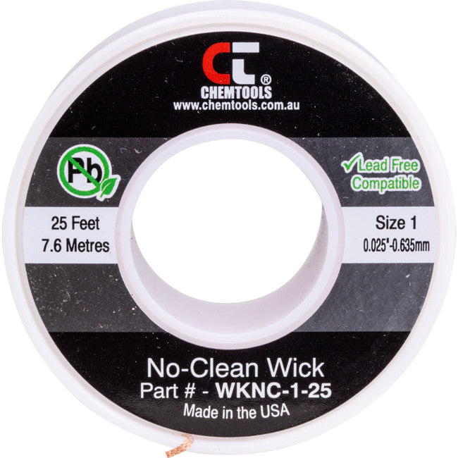 SWNC1L 0.8MM X 7.5M SODER WICK BRAID CHEMTOOLS #1 WHITE NO CLEAN CHEMTOOLS WKNC1-25
