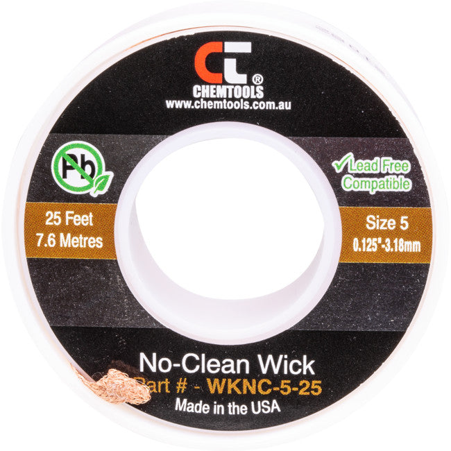 SWNC5L - 3.0MM X 7.5M SODER WICK BRAID - CHEMTOOLS #5 BROWN WKNC-5-25 - CHEMTOOLS