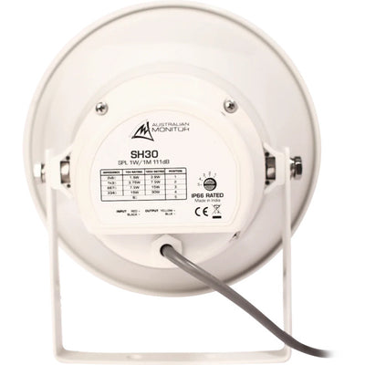 SH30 - 30W 100V LINE & 8 OHM HORN SPEAKER - INCLUDES CAPACITOR FOR EVAC - AUSTRALIAN MONITOR
