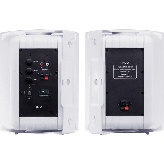 CLASS6AW 6.5" ACTIVE BOX SPEAKERS WHITE WINTAL 60W RMS 130W MAX WINTAL B-6A