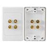 PRO1032 4 TERMINAL SPEAKER WALL PLATE 4X BANANA SOCKETS PRO2 A-1032
