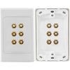 PRO1034 6 TERMINAL SPEAKER WALL PLATE 6X BANANA SOCKETS PRO2 A-1128AU