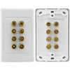 PRO1044 8 TERMINAL SPEAKER WALL PLATE 8X BANANA SOCKETS PRO2 A-1044