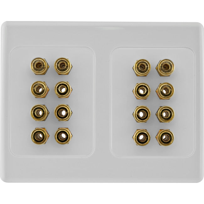PRO1144 16 TERMINAL SPEAKER WALL PLATE 16X BANANA SOCKETS PRO2 A-1144