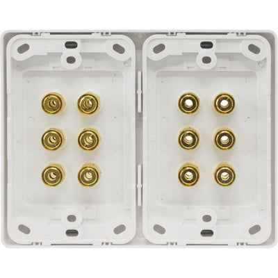PRO1143 12 TERMINAL SPEAKER WALL PLATE GOLD PLATED 12X BANANA SOCKETS PRO2 A-1143AU