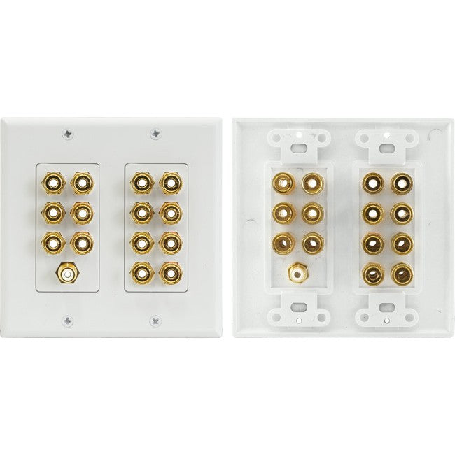 PRO1144A 7.1 HOME THEATRE WALL PLATE 14 TERMINALS + 1 RCA PRO2 A-1144A