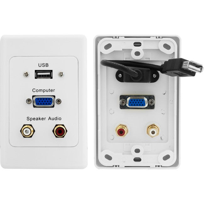 PRO1279 VGA + USB + STEREO WALL PLATE VERTICAL LAYOUT PRO2 A1279AU