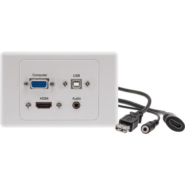 PRO3425 USB-B 3.5MM AUDIO VGA HDMI W/P WALL PLATE WITH USB-B PRO2