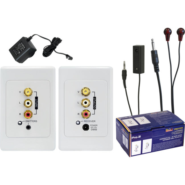 PRO1199 ACTIVE COMPOSITE STEREO + IR CAT5 EXTENDER SUITS CLIPSAL PRO2 A-1200AU