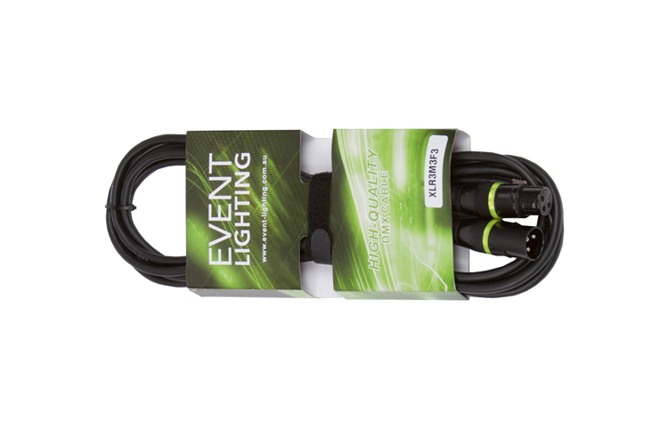 Event Lighting XLR3M3F3 - 3-pin DMX Cable (3m)