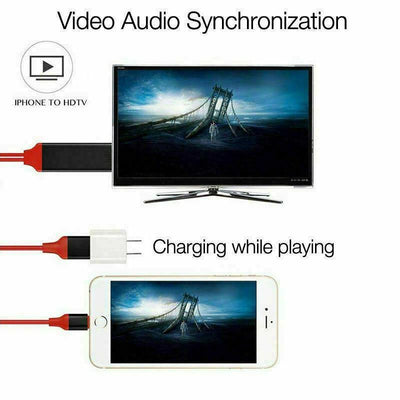 Lightning to HDMI CABLE Screen AV TV 1080p USB Charger iPhone 7 8 X XS MAX iPad