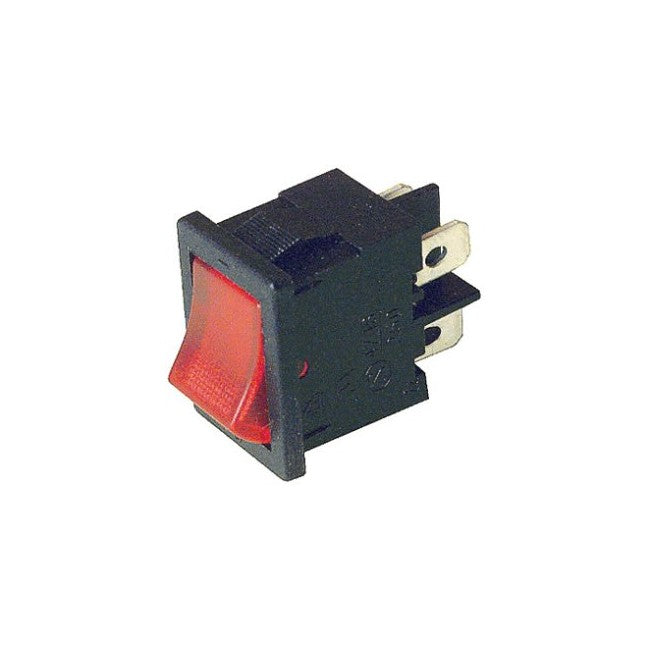 SR4601 DPST MINI ROCKER SWITCH RED 250VAC @ 6A RED ILLUMINATED S3217