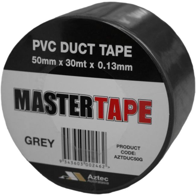AZTDUC50G UV RATED DUCT TAPE PVC GREY 50MM X 30MT AZTEC AZTDUC50G