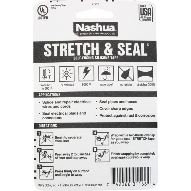 386SSC - 3M STRETCH AND SEAL SILICON TAPE - AMALGAMATING REPAIR TAPE CLEAR - NASHUA