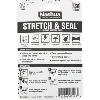 386SSC - 3M STRETCH AND SEAL SILICON TAPE - AMALGAMATING REPAIR TAPE CLEAR - NASHUA