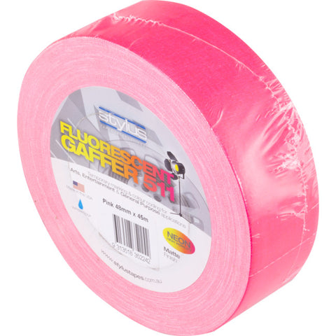 NCT48P PINK 48MM X 45MT NEON CLOTH TAPE FLUORO GAFFER STYLUS 511 48MM PINK