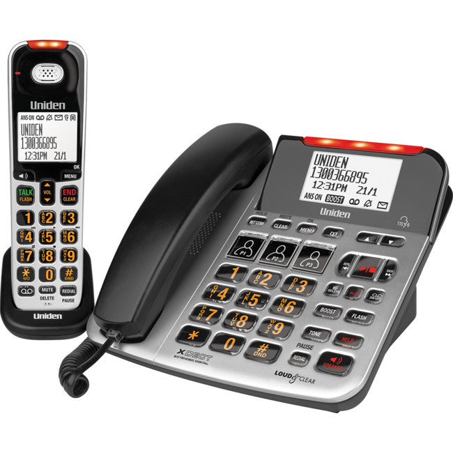 SSE47+1 - CORDED & CORDLESS PHONE - FOR VISUAL & HEARING IMPAIRED - UNIDEN
