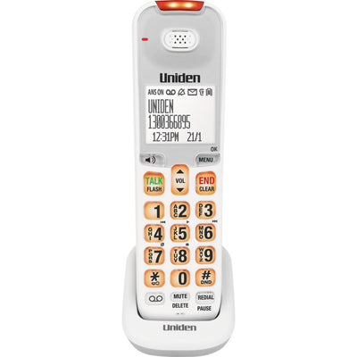 SSE45+1W WHITE XDECT CORDLESS PHONE WITH ADDITIONAL HANDSET UNIDEN 43000941