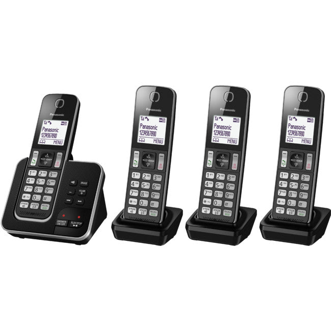 KXTGD324ALB - FOUR HANDSET CORDLESS PHONE - WITH ANSWERING MACHINE - PANASONIC